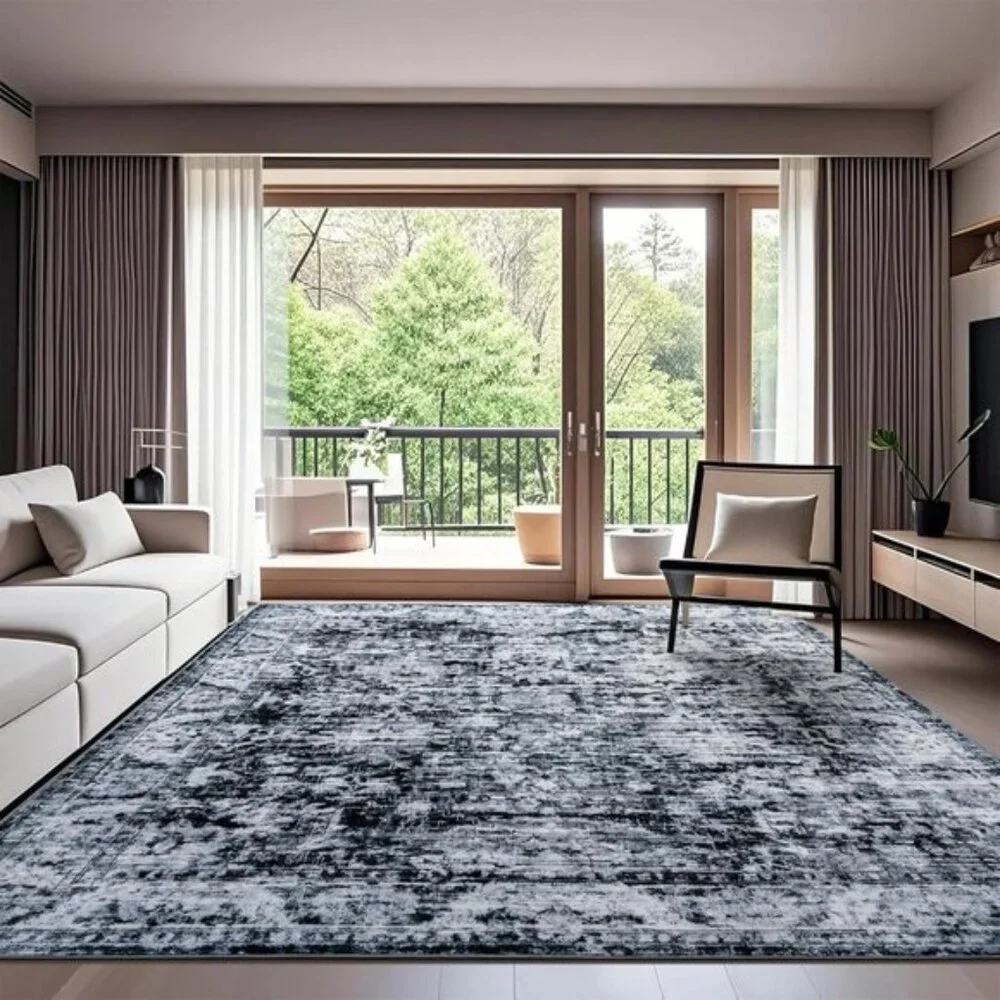 6x9 Vintage Washable Rug, Ultra-Soft, Non-Slip, Low Pile Carpet for Home & Room